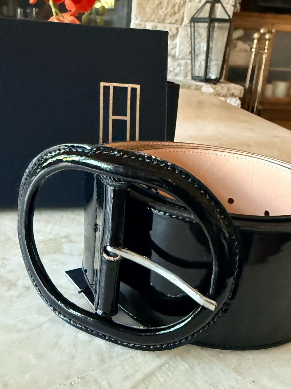 Tommy Hilfiger Europe Patent Leather Belt New